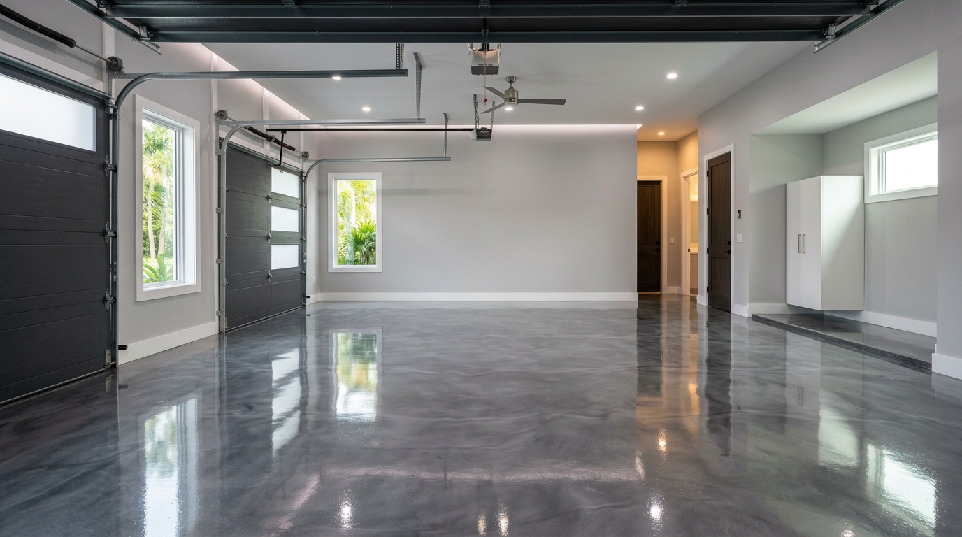Seamless commercial-grade epoxy floor finish
